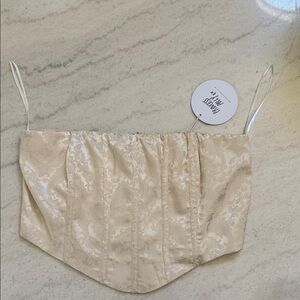 Princess Polly Cream Strapless Top